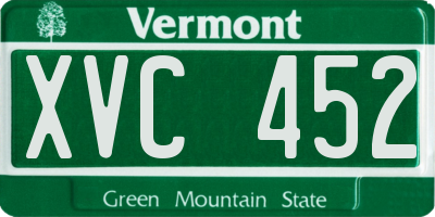 VT license plate XVC452