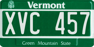 VT license plate XVC457