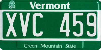 VT license plate XVC459