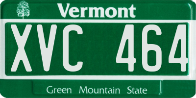 VT license plate XVC464