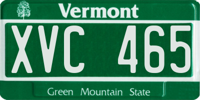 VT license plate XVC465
