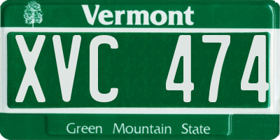 VT license plate XVC474