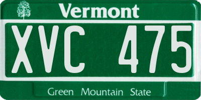 VT license plate XVC475