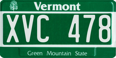 VT license plate XVC478