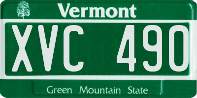 VT license plate XVC490