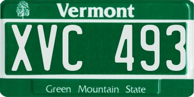 VT license plate XVC493