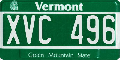 VT license plate XVC496