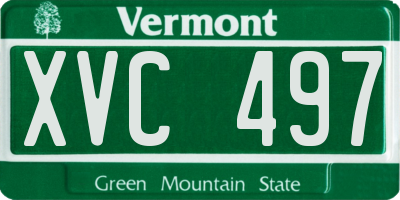 VT license plate XVC497