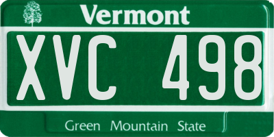 VT license plate XVC498