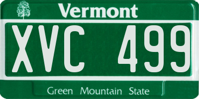VT license plate XVC499