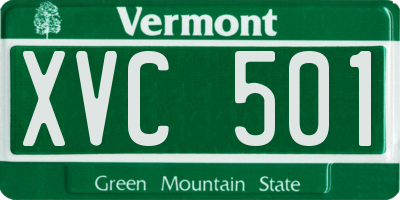 VT license plate XVC501