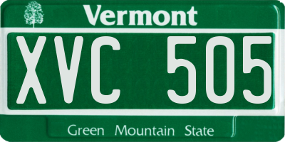 VT license plate XVC505
