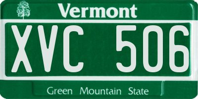 VT license plate XVC506