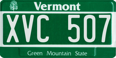 VT license plate XVC507