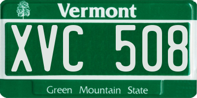 VT license plate XVC508