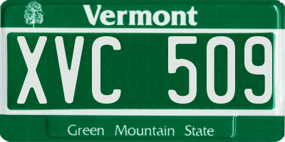 VT license plate XVC509