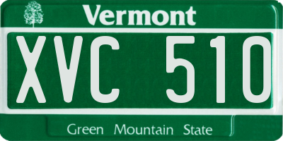 VT license plate XVC510