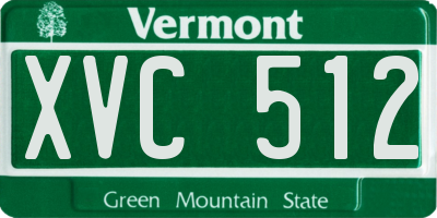 VT license plate XVC512