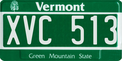 VT license plate XVC513