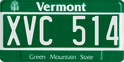 VT license plate XVC514