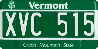 VT license plate XVC515