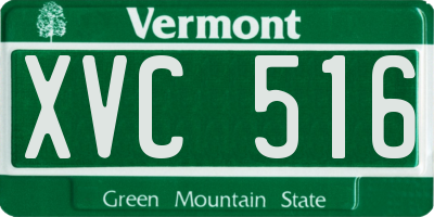 VT license plate XVC516