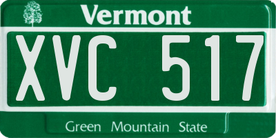 VT license plate XVC517