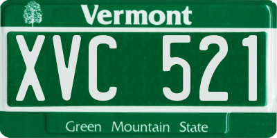 VT license plate XVC521