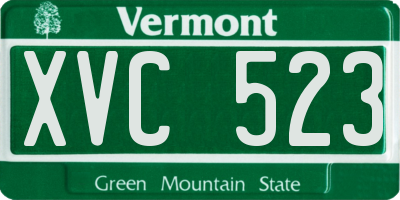 VT license plate XVC523