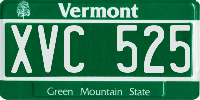 VT license plate XVC525