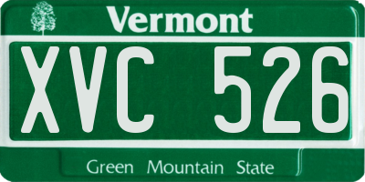 VT license plate XVC526