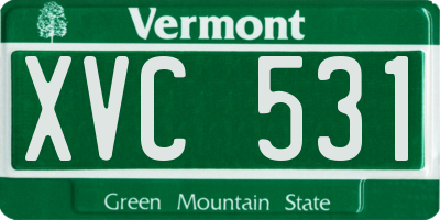 VT license plate XVC531