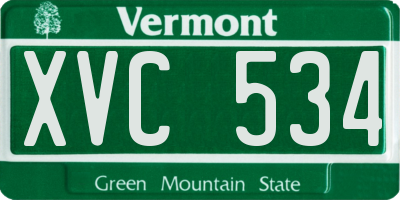 VT license plate XVC534