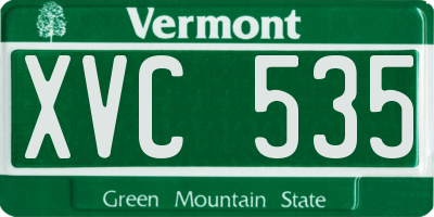 VT license plate XVC535