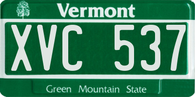 VT license plate XVC537