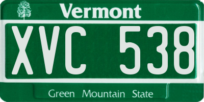 VT license plate XVC538