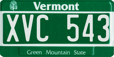 VT license plate XVC543