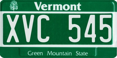 VT license plate XVC545