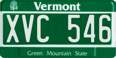 VT license plate XVC546