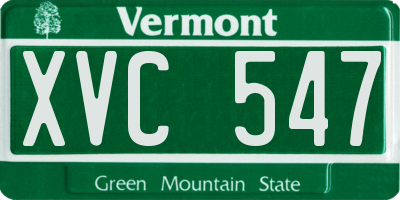 VT license plate XVC547