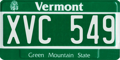 VT license plate XVC549
