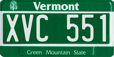 VT license plate XVC551