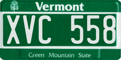 VT license plate XVC558