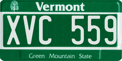 VT license plate XVC559
