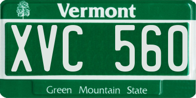 VT license plate XVC560