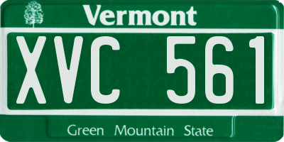 VT license plate XVC561
