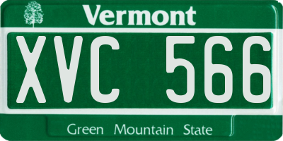 VT license plate XVC566