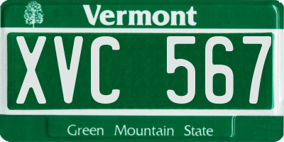 VT license plate XVC567