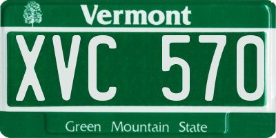 VT license plate XVC570