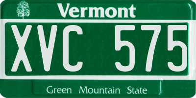 VT license plate XVC575